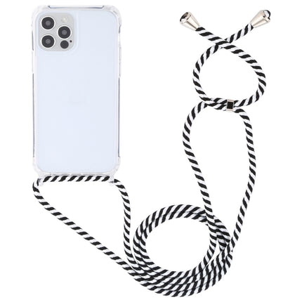 Transparent Acrylic Airbag Shockproof Phone Protective Case with Lanyard For iPhone 13(Zebra)-garmade.com