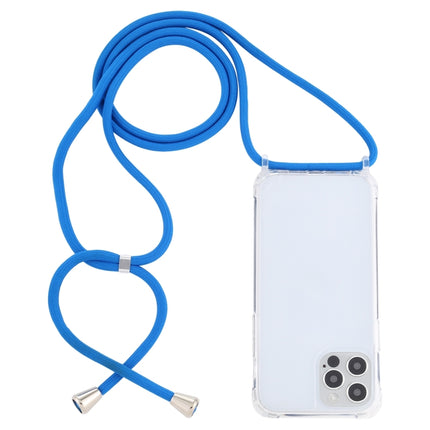Transparent Acrylic Airbag Shockproof Phone Protective Case with Lanyard For iPhone 13(Blue)-garmade.com