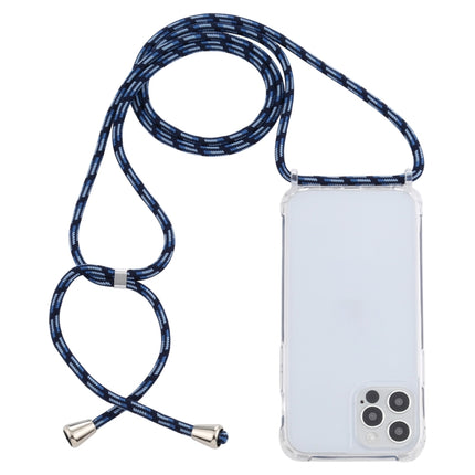 Transparent Acrylic Airbag Shockproof Phone Protective Case with Lanyard For iPhone 13(Gradient Blue)-garmade.com