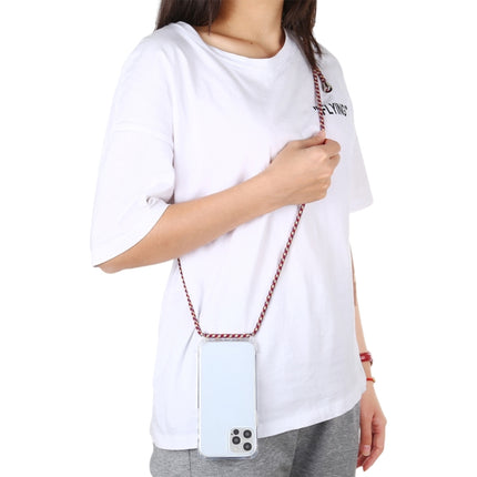 Transparent Acrylic Airbag Shockproof Phone Protective Case with Lanyard For iPhone 13(Rose Red)-garmade.com