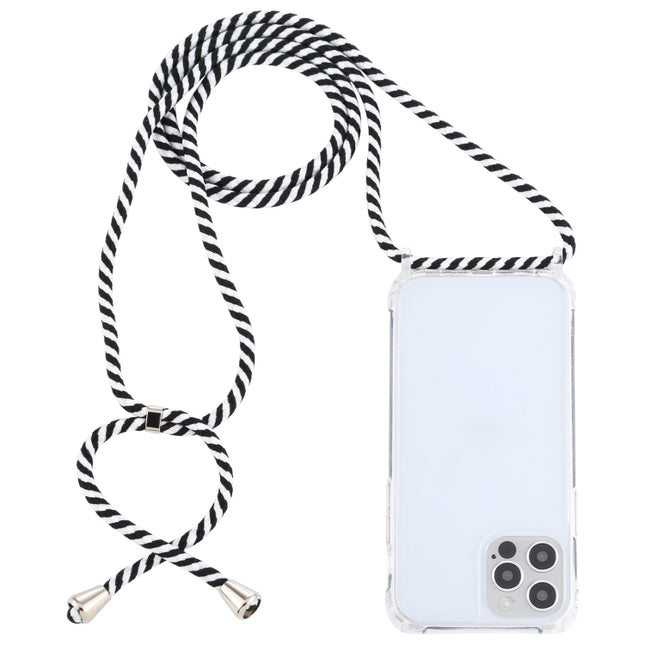 Transparent Acrylic Airbag Shockproof Phone Protective Case with Lanyard For iPhone 13 mini(Zebra)-garmade.com