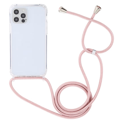 Transparent Acrylic Airbag Shockproof Phone Protective Case with Lanyard For iPhone 13 mini(Rose Gold)-garmade.com