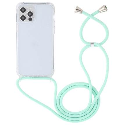 Transparent Acrylic Airbag Shockproof Phone Protective Case with Lanyard For iPhone 13 mini(Mint Green)-garmade.com