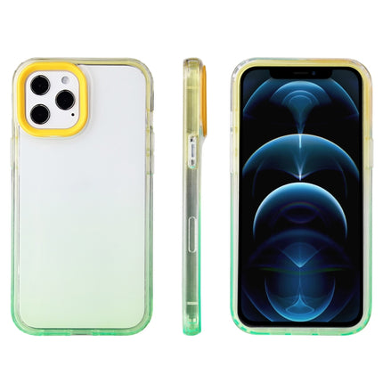Candy Gradient Flat Surface TPU + PC Shockproof Case For iPhone 13(Green Yellow)-garmade.com