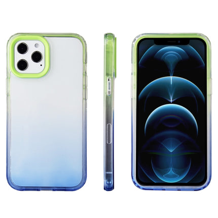 Candy Gradient Flat Surface TPU + PC Shockproof Case For iPhone 13(Blue Green)-garmade.com