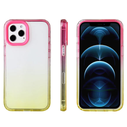 Candy Gradient Flat Surface TPU + PC Shockproof Case For iPhone 13(Yellow Rose Red)-garmade.com