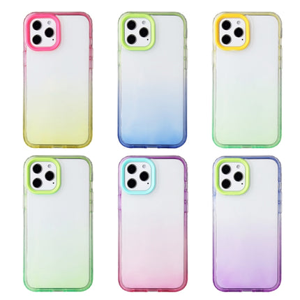 Candy Gradient Flat Surface TPU + PC Shockproof Case For iPhone 13(Purple Blue)-garmade.com