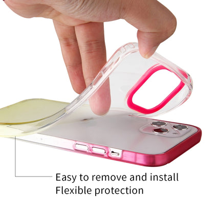 Candy Gradient Flat Surface TPU + PC Shockproof Case For iPhone 13 Pro(Yellow Rose Red)-garmade.com