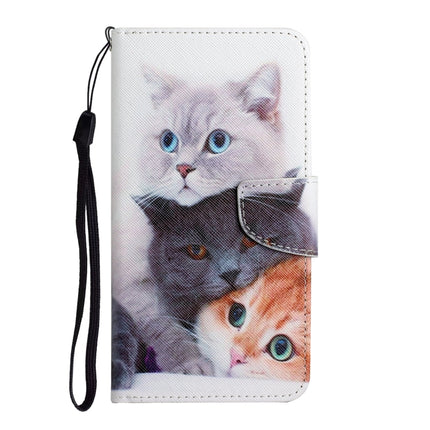 Painted Pattern Horizontal Flip Leather Case with Holder & Card Slot & Wallet For iPhone 13 Pro(Three Cats)-garmade.com