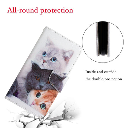 Painted Pattern Horizontal Flip Leather Case with Holder & Card Slot & Wallet For iPhone 13 Pro(Three Cats)-garmade.com