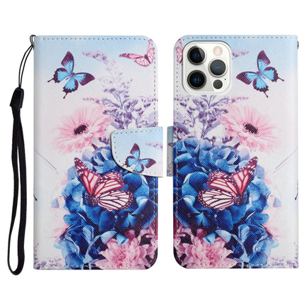 Painted Pattern Horizontal Flip Leather Case with Holder & Card Slot & Wallet For iPhone 13 Pro(Purple Butterfly)-garmade.com