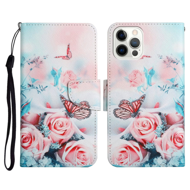 Painted Pattern Horizontal Flip Leather Case with Holder & Card Slot & Wallet For iPhone 13 Pro(Peony Butterfly)-garmade.com
