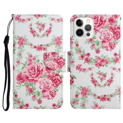 Painted Pattern Horizontal Flip Leather Case with Holder & Card Slot & Wallet For iPhone 13 Pro(Rose Flower)-garmade.com