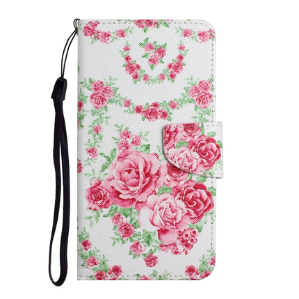 Painted Pattern Horizontal Flip Leather Case with Holder & Card Slot & Wallet For iPhone 13 Pro(Rose Flower)-garmade.com