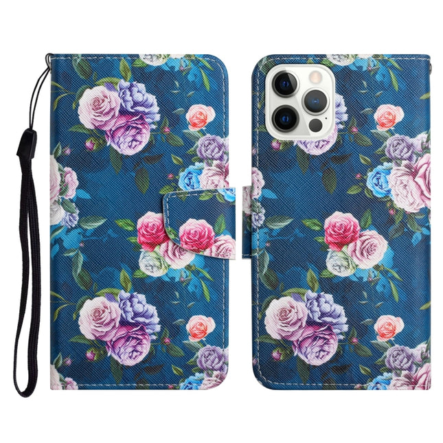 Painted Pattern Horizontal Flip Leather Case with Holder & Card Slot & Wallet For iPhone 13 Pro(Fluorescent Rose)-garmade.com