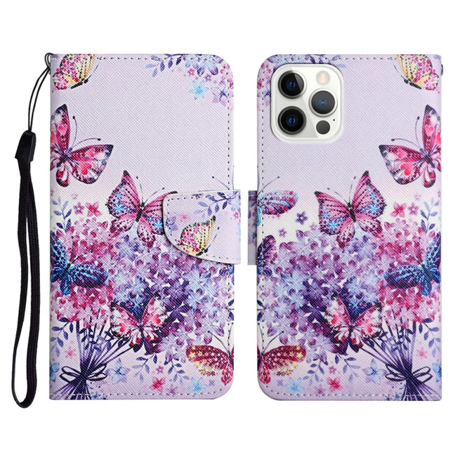 Painted Pattern Horizontal Flip Leather Case with Holder & Card Slot & Wallet For iPhone 13 Pro(Bright Butterfly)-garmade.com