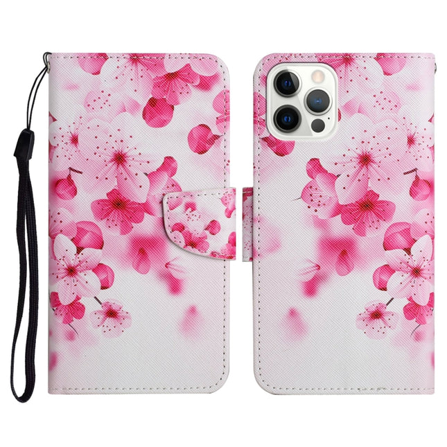 Painted Pattern Horizontal Flip Leather Case with Holder & Card Slot & Wallet For iPhone 13 Pro(Red Flower)-garmade.com
