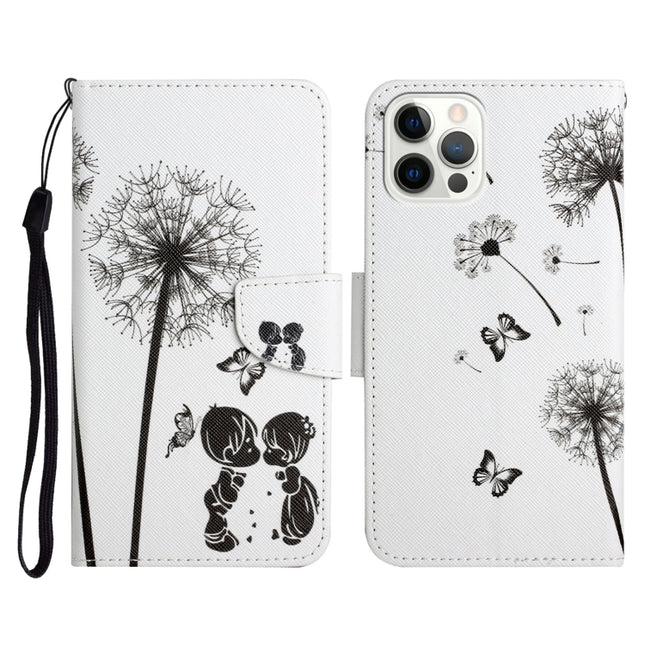 Painted Pattern Horizontal Flip Leather Case with Holder & Card Slot & Wallet For iPhone 13 Pro(Dandelion)-garmade.com