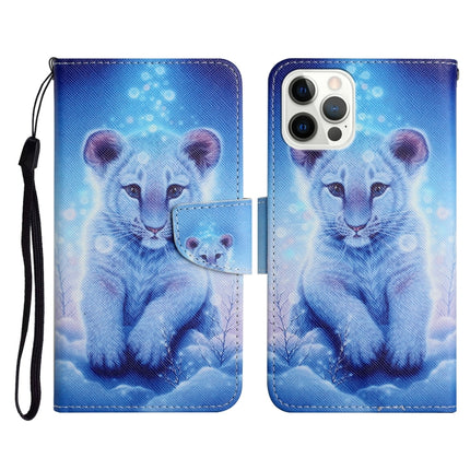 Painted Pattern Horizontal Flip Leather Case with Holder & Card Slot & Wallet For iPhone 13 Pro(Little Leopard)-garmade.com