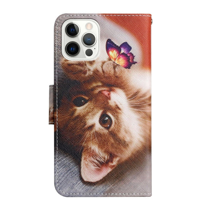 Painted Pattern Horizontal Flip Leather Case with Holder & Card Slot & Wallet For iPhone 13 Pro(Butterfly Cat)-garmade.com