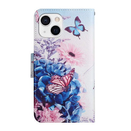 Painted Pattern Horizontal Flip Leather Case with Holder & Card Slot & Wallet For iPhone 13(Purple Butterfly)-garmade.com