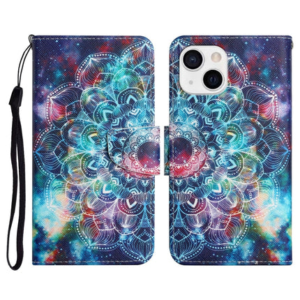 Painted Pattern Horizontal Flip Leather Case with Holder & Card Slot & Wallet For iPhone 13(Starry Mandala)-garmade.com