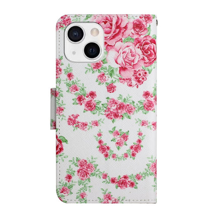 Painted Pattern Horizontal Flip Leather Case with Holder & Card Slot & Wallet For iPhone 13(Rose Flower)-garmade.com