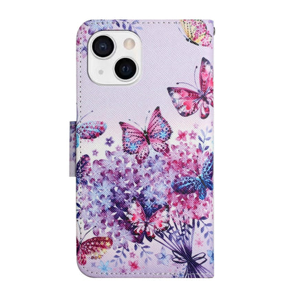 Painted Pattern Horizontal Flip Leather Case with Holder & Card Slot & Wallet For iPhone 13(Bright Butterfly)-garmade.com