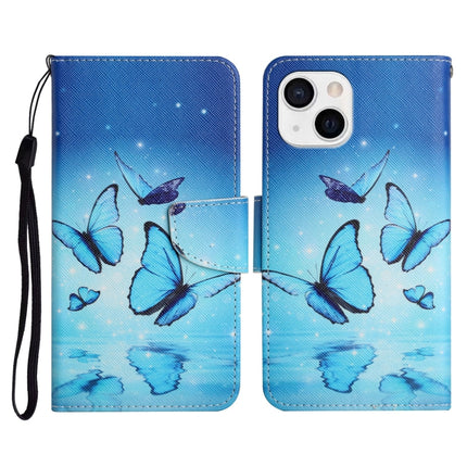 Painted Pattern Horizontal Flip Leather Case with Holder & Card Slot & Wallet For iPhone 13(Flying Butterfly)-garmade.com
