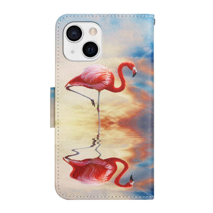 Painted Pattern Horizontal Flip Leather Case with Holder & Card Slot & Wallet For iPhone 13(Flamingo)-garmade.com