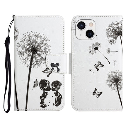 Painted Pattern Horizontal Flip Leather Case with Holder & Card Slot & Wallet For iPhone 13(Dandelion)-garmade.com