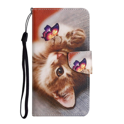 Painted Pattern Horizontal Flip Leather Case with Holder & Card Slot & Wallet For iPhone 13(Butterfly Cat)-garmade.com