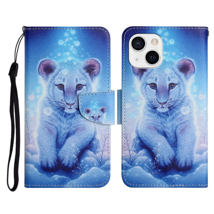 Painted Pattern Horizontal Flip Leather Case with Holder & Card Slot & Wallet For iPhone 13 mini(Little Leopard)-garmade.com