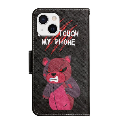 Painted Pattern Horizontal Flip Leather Case with Holder & Card Slot & Wallet For iPhone 13 mini(Red Bear)-garmade.com