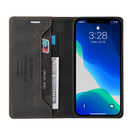 Skin Feel Anti-theft Brush Horizontal Flip Leather Case with Holder & Card Slots & Wallet For iPhone 13 Pro(Black)-garmade.com