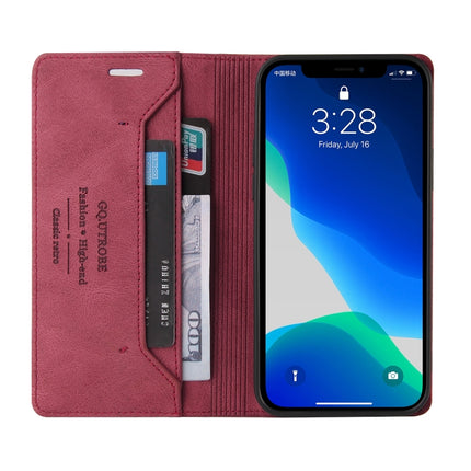 Skin Feel Anti-theft Brush Horizontal Flip Leather Case with Holder & Card Slots & Wallet For iPhone 13 Pro(Wine Red)-garmade.com