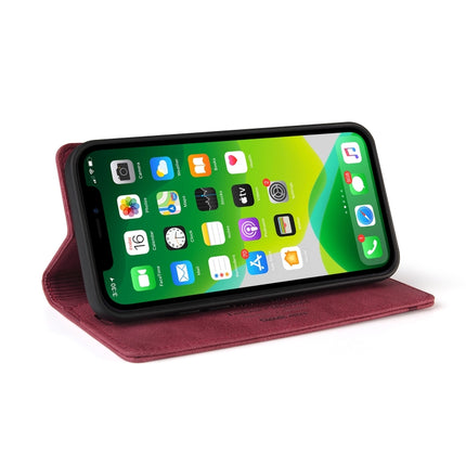 Skin Feel Anti-theft Brush Horizontal Flip Leather Case with Holder & Card Slots & Wallet For iPhone 13(Wine Red)-garmade.com