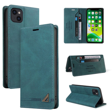 Skin Feel Anti-theft Brush Horizontal Flip Leather Case with Holder & Card Slots & Wallet For iPhone 13(Blue)-garmade.com
