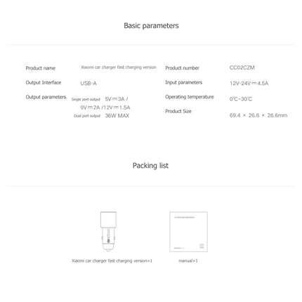 Original Xiaomi X2 Car QC3.0 Dual USB Quick Charger-garmade.com