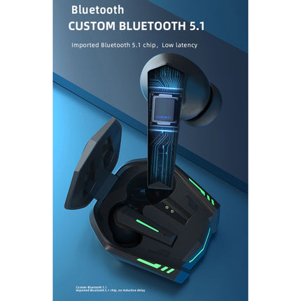 Original Lenovo XT80 TWS Game / Music Dual Mode Bluetooth Earphone with Breathing Light & Charging Box(Black)-garmade.com