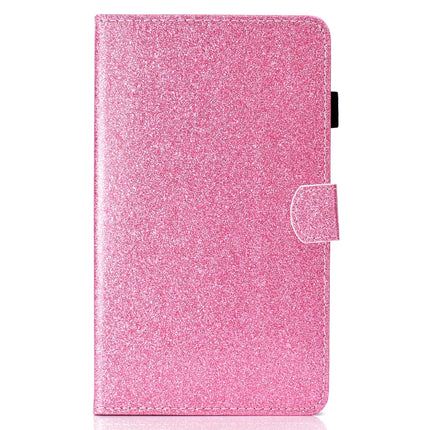 For Galaxy Tab A 7.0 (2016) T280 Varnish Glitter Powder Horizontal Flip Leather Case with Holder & Card Slot(Pink)-garmade.com