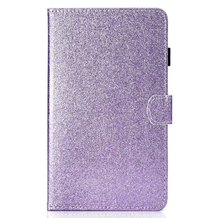 For Galaxy Tab A 7.0 (2016) T280 Varnish Glitter Powder Horizontal Flip Leather Case with Holder & Card Slot(Purple)-garmade.com