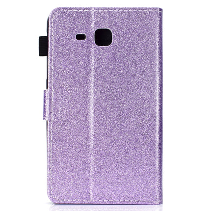 For Galaxy Tab A 7.0 (2016) T280 Varnish Glitter Powder Horizontal Flip Leather Case with Holder & Card Slot(Purple)-garmade.com