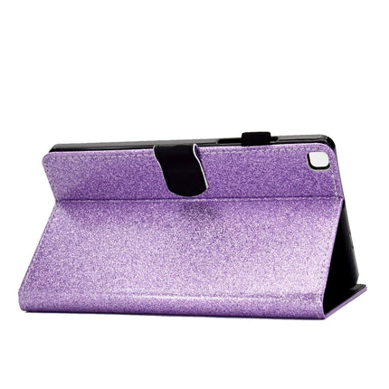 For Galaxy Tab A 8.0 (2019) T290 Varnish Glitter Powder Horizontal Flip Leather Case with Holder & Card Slot(Purple)-garmade.com