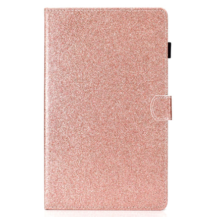 For Galaxy Tab A 8.0 (2019) T290 Varnish Glitter Powder Horizontal Flip Leather Case with Holder & Card Slot(Rose Gold)-garmade.com