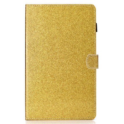 For Galaxy Tab A 8.0 (2019) T290 Varnish Glitter Powder Horizontal Flip Leather Case with Holder & Card Slot(Gold)-garmade.com