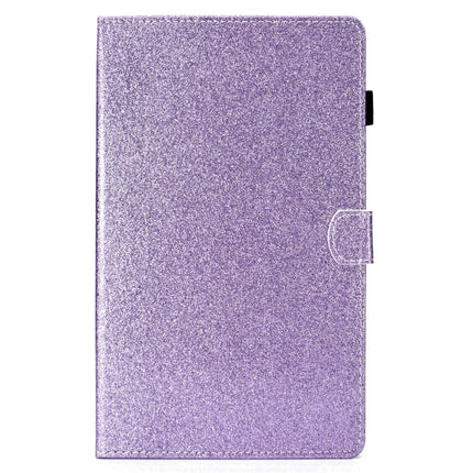 For Galaxy Tab A 10.1 (2019) T510 Varnish Glitter Powder Horizontal Flip Leather Case with Holder & Card Slot(Purple)-garmade.com