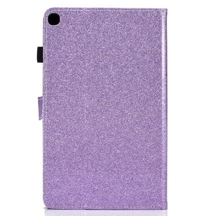 For Galaxy Tab A 10.1 (2019) T510 Varnish Glitter Powder Horizontal Flip Leather Case with Holder & Card Slot(Purple)-garmade.com