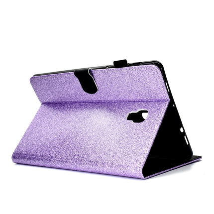 For Galaxy Tab A 10.5 T590 Varnish Glitter Powder Horizontal Flip Leather Case with Holder & Card Slot(Purple)-garmade.com