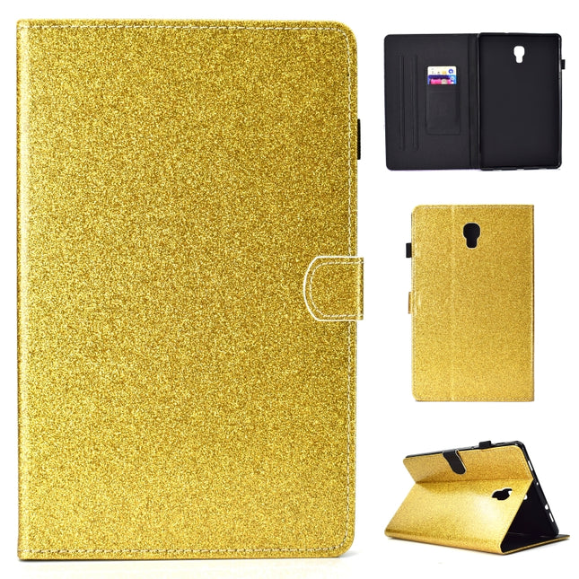 For Galaxy Tab A 10.5 T590 Varnish Glitter Powder Horizontal Flip Leather Case with Holder & Card Slot(Gold)-garmade.com